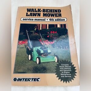 Intertec walk behind lawnmower service manual softcover book